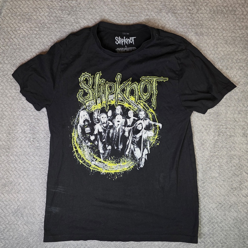 Slipknot Band T Shirt Mens Large Black Double Sided Graphic 2024 Bravado Heavy